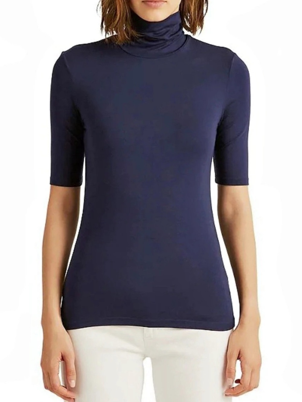 NWT Ralph Loren Short Sleeve Turtleneck in Blue